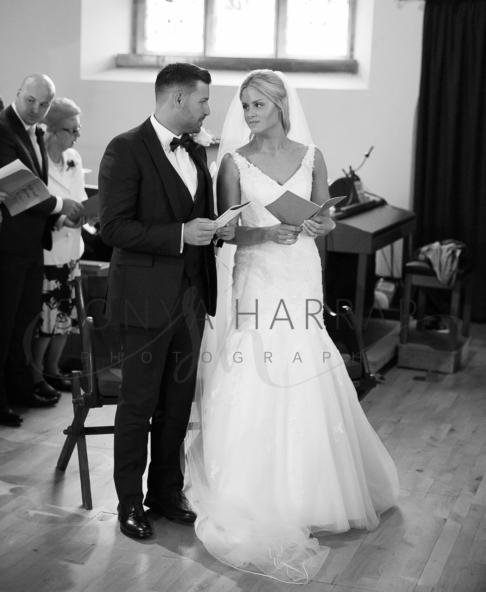 wedding photography by Sonya Harrap Hertfordshire church service of bride and groom